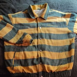 Zara Yellow and Green Striped Jacket